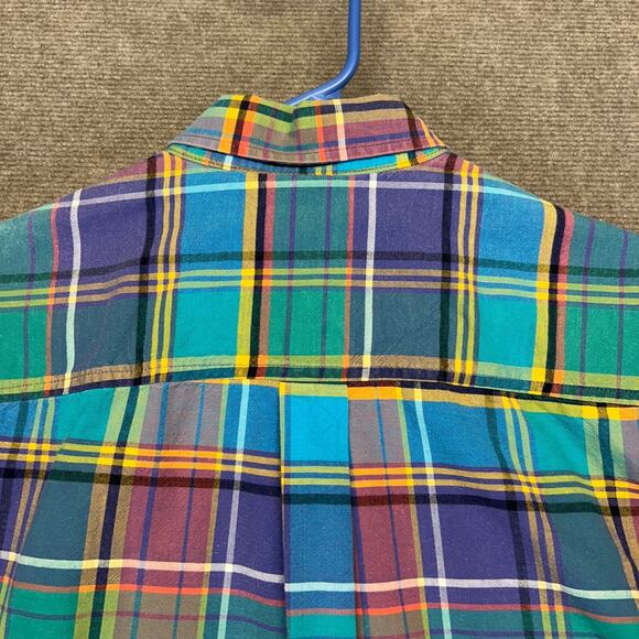 Cinch Vintage Shirt Mens Large Short Sleeve Button Down Pastel Plaid y2k - Picture 12 of 12